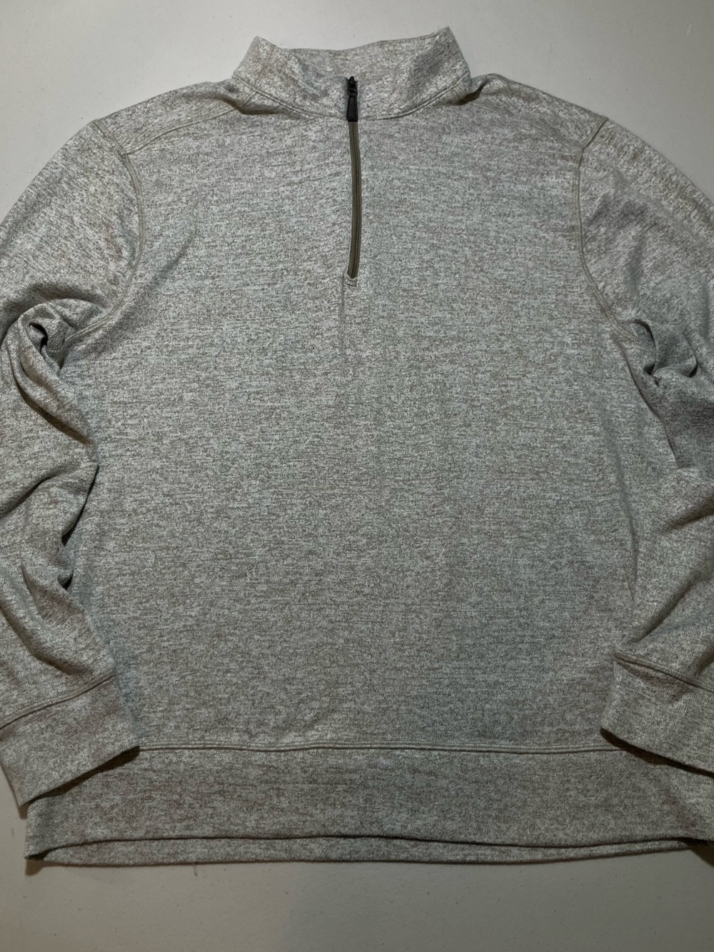 Greg Norman Men's Grey Heather Quarter Zip Pullover Sweatshirt Tech Stretch M